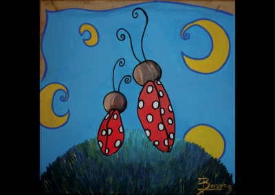 "Discussion de coccinelles" (30/30 cm)